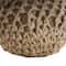 Brown Handmade Woven Knotted Rope & Cement Orb Sculpture with Handles Set